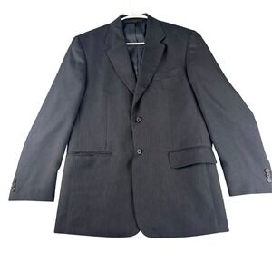 Doc & Amelia Mens 40R Charcoal Gray Recycled Polyester 2-Button Blazer Jacket